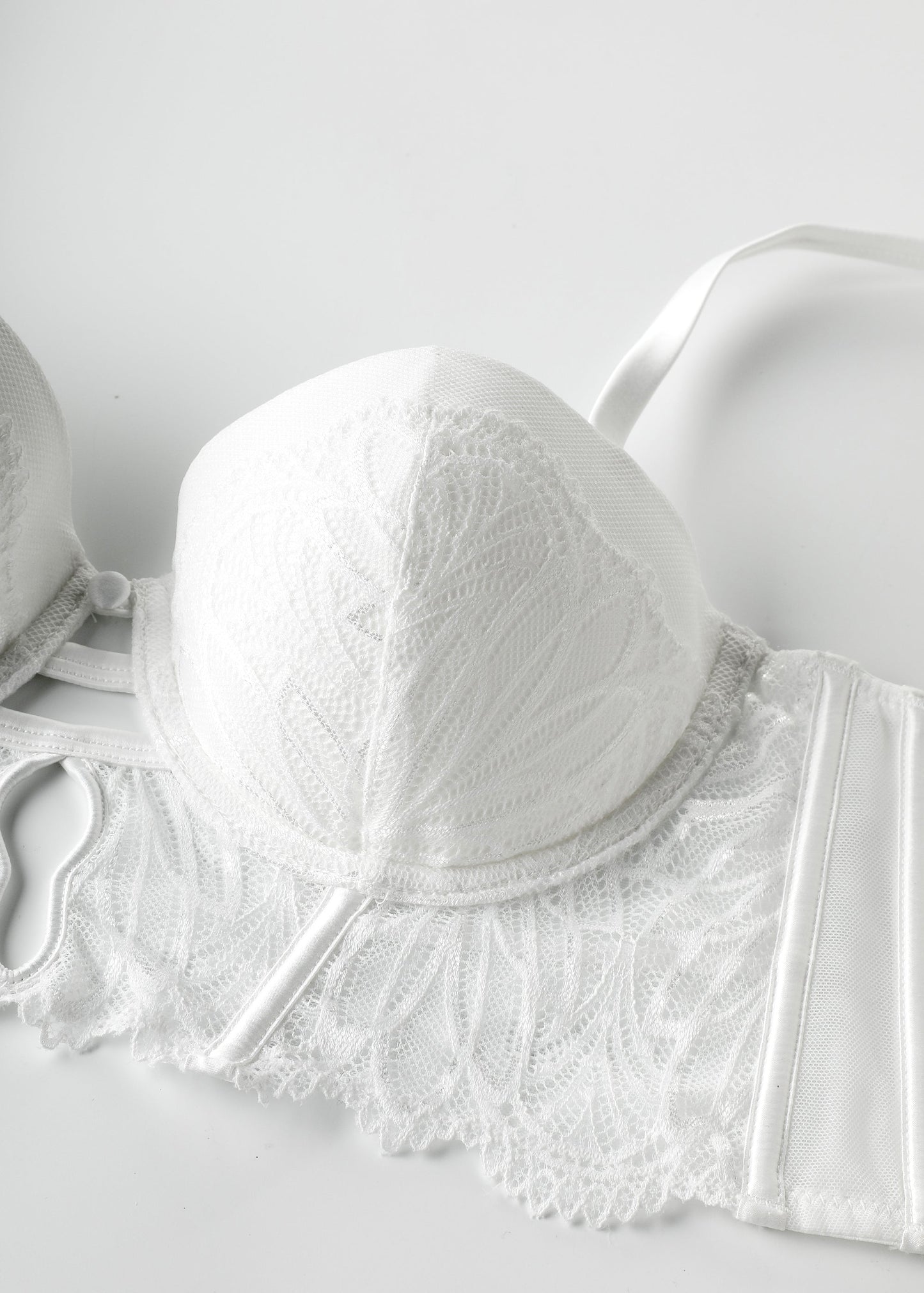 ABIGAIL Plus Lace Balconette Demi Long Bra With Molded Cup