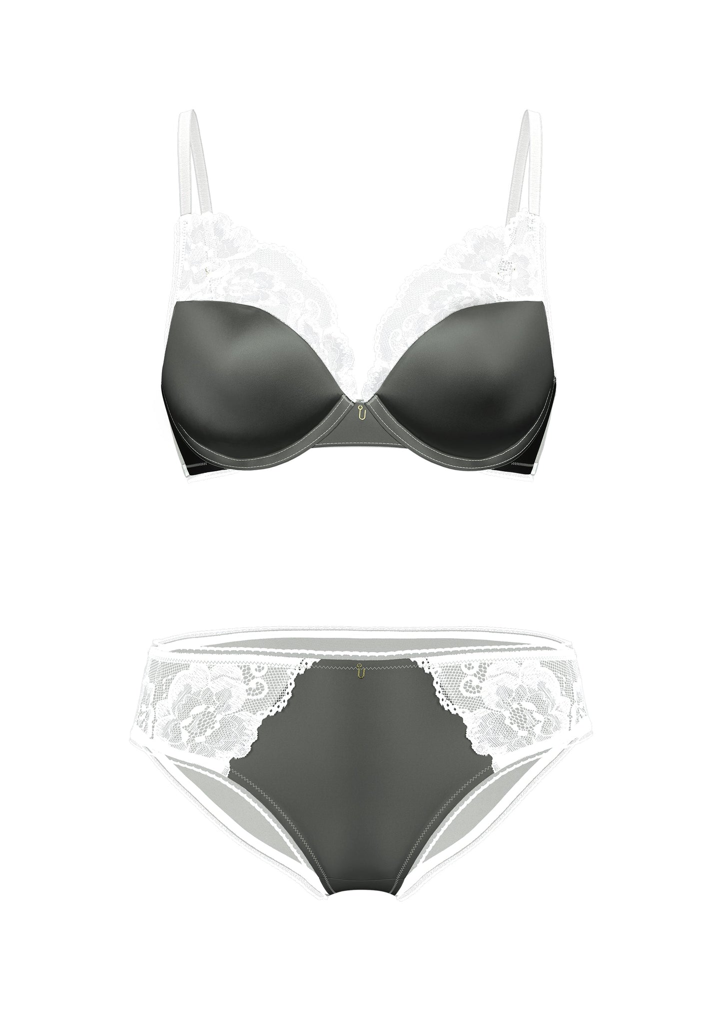 ALINA Sage Green White Lace Lingerie Set