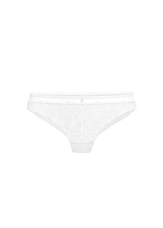 YARA Plus White Floral Embroidery Lace Tangas Panties