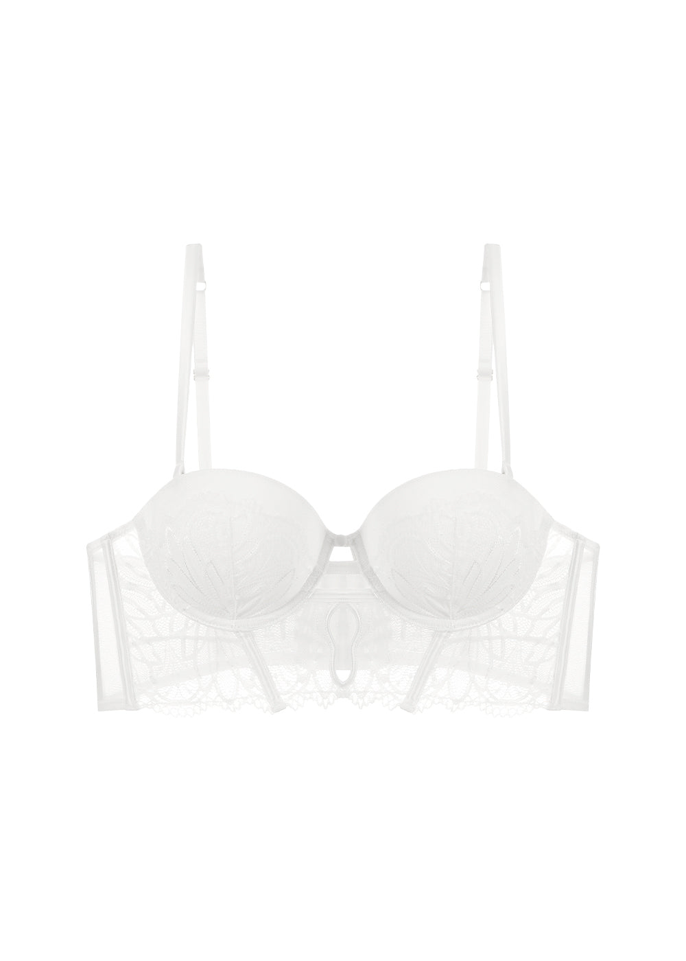 ABIGAIL Plus Lace Balconette Demi Long Bra With Molded Cup