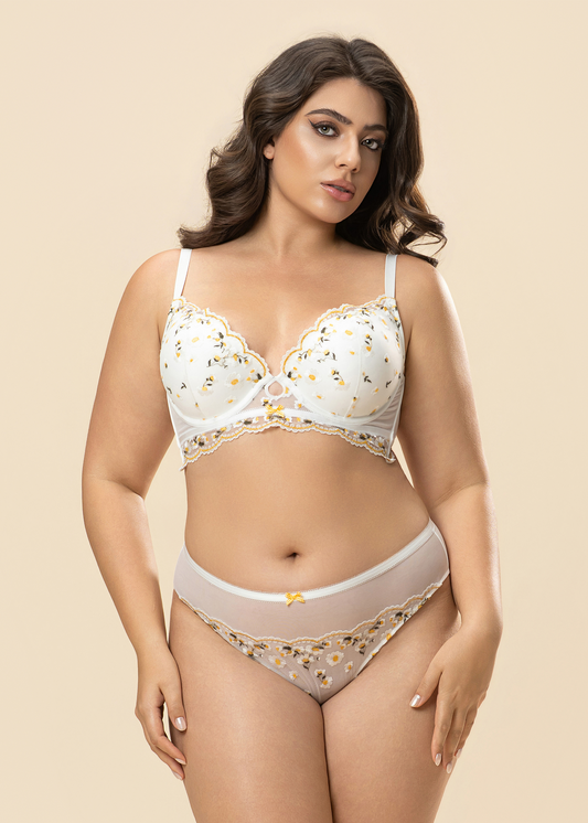 ADELE Daisy Embroidery Lace Plus Bra & Panty Set
