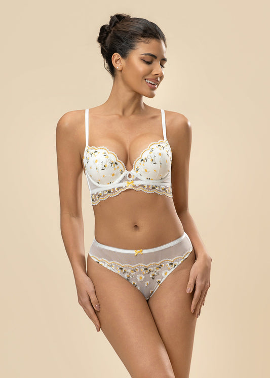 ADELE Daisy Embroidery Lace Bra & Plus Panty Set