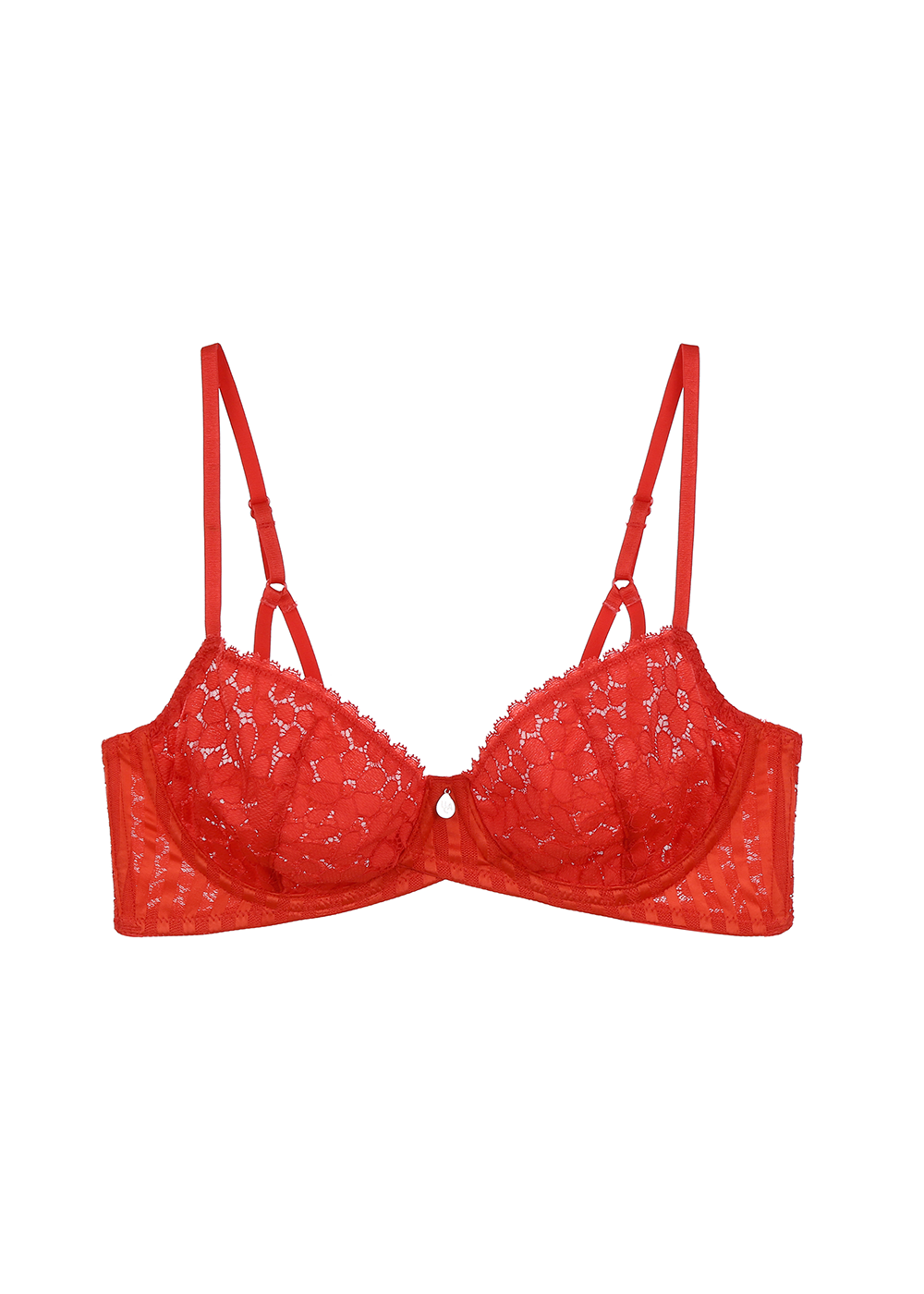 AMINA Unlined Red Lace Bra