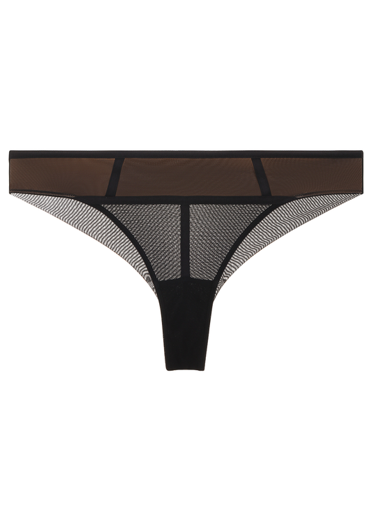 ANN Plus Black High-Waisted Mesh Hipster Panties