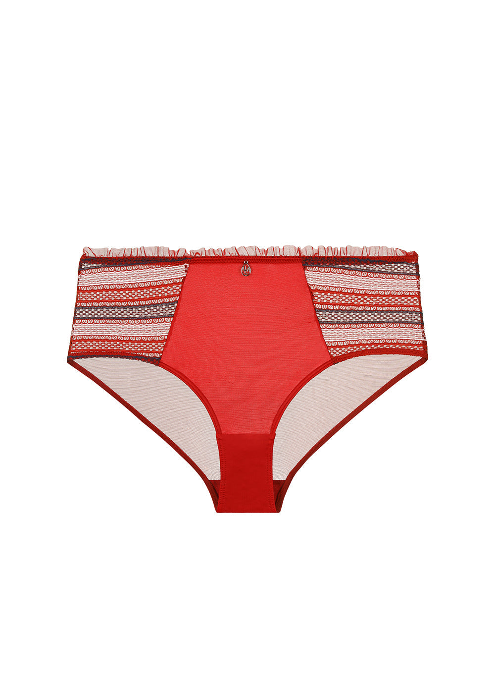 ASHLEY Red Mesh Boyshort Panties