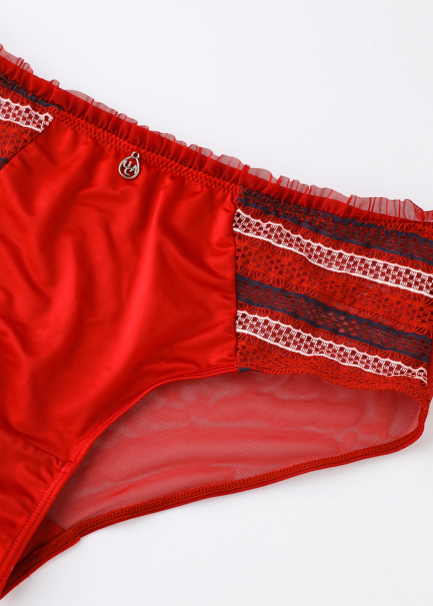 ASHLEY Plus Red Mesh Boyshort Panties